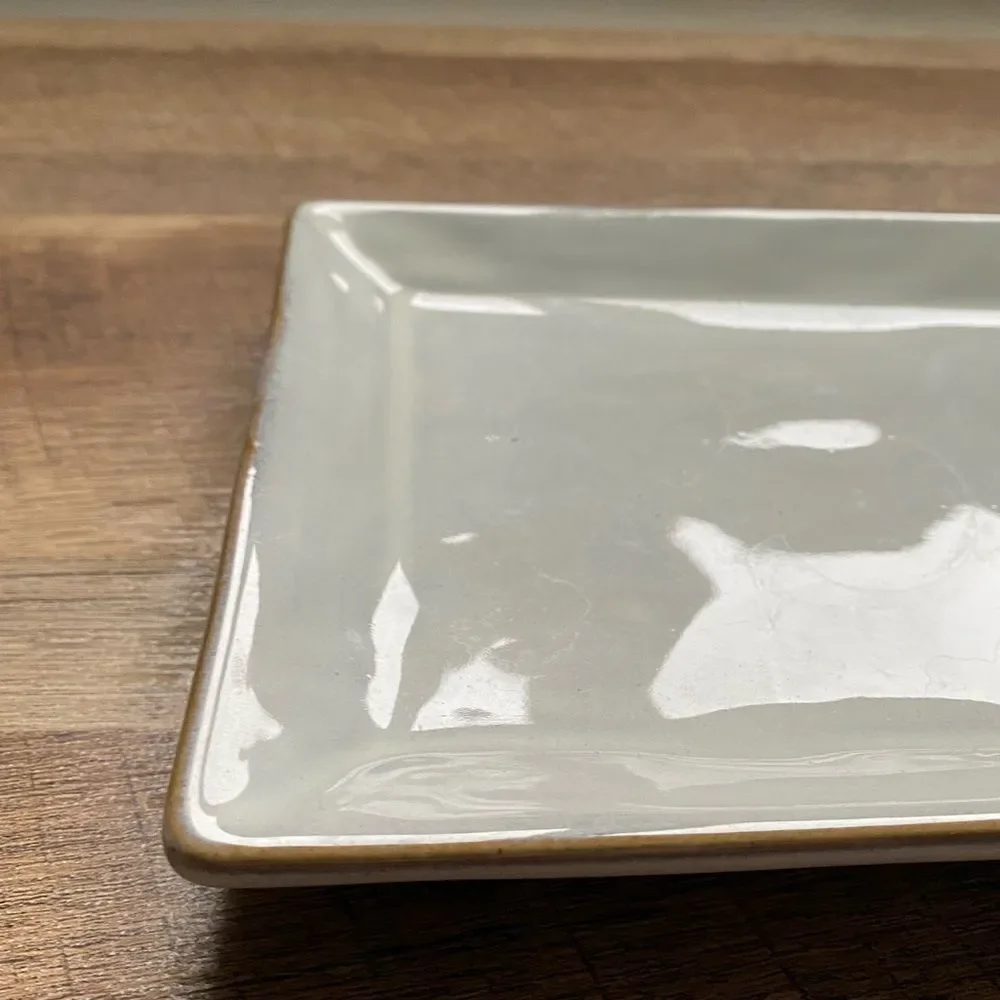 Hearth & Hand Cream - Gray Rectangular Stoneware Platter